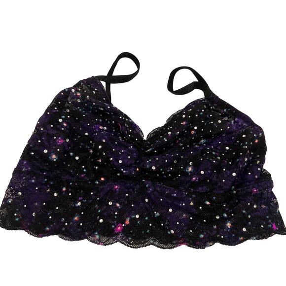 PINK Victoria's Secret Galaxy Rhinestone Lace Bralette Size Small - Picture 1 of 6